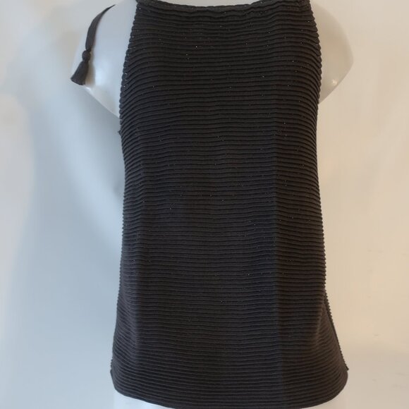 Womens Farella Capri Gray Ribbed Lurex Tank Top M - Picture 7 of 9